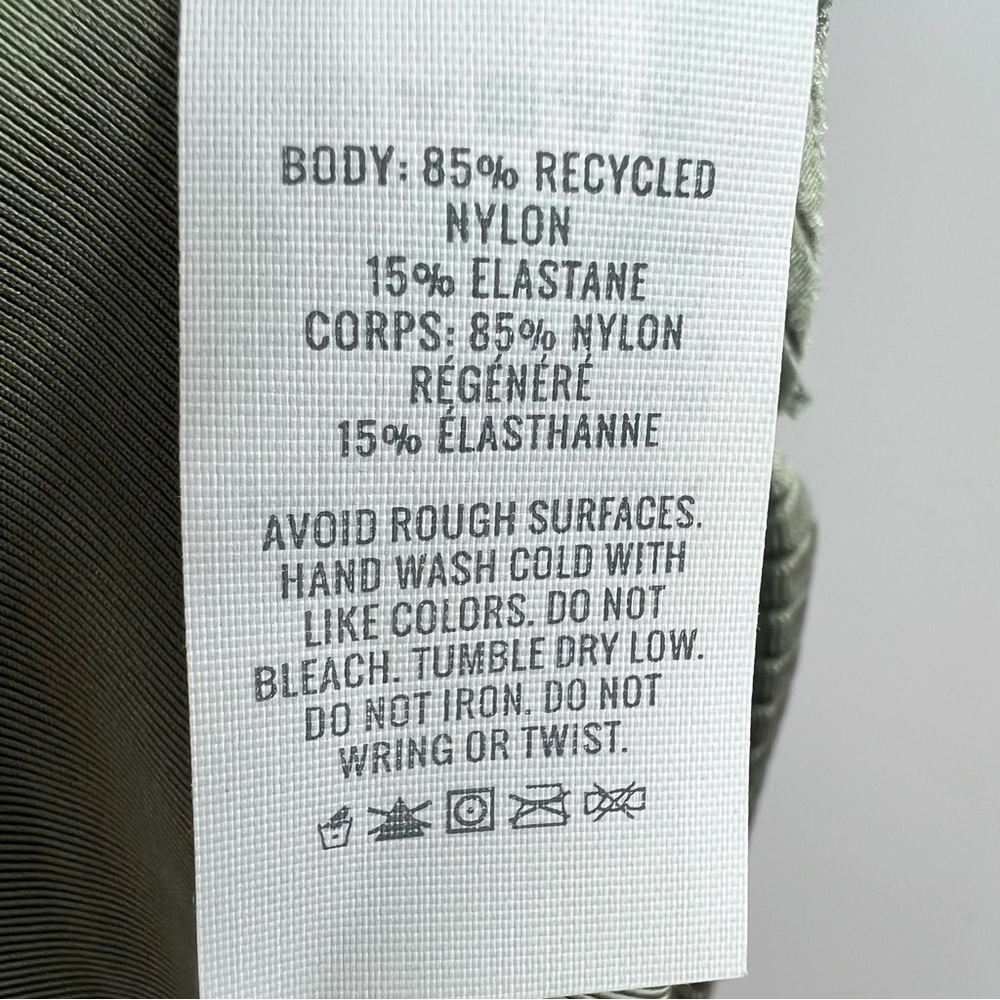 Aerie NWT Shine Rib String Triangle Bikini Top in Olive Fun size Large - Picture 7 of 9